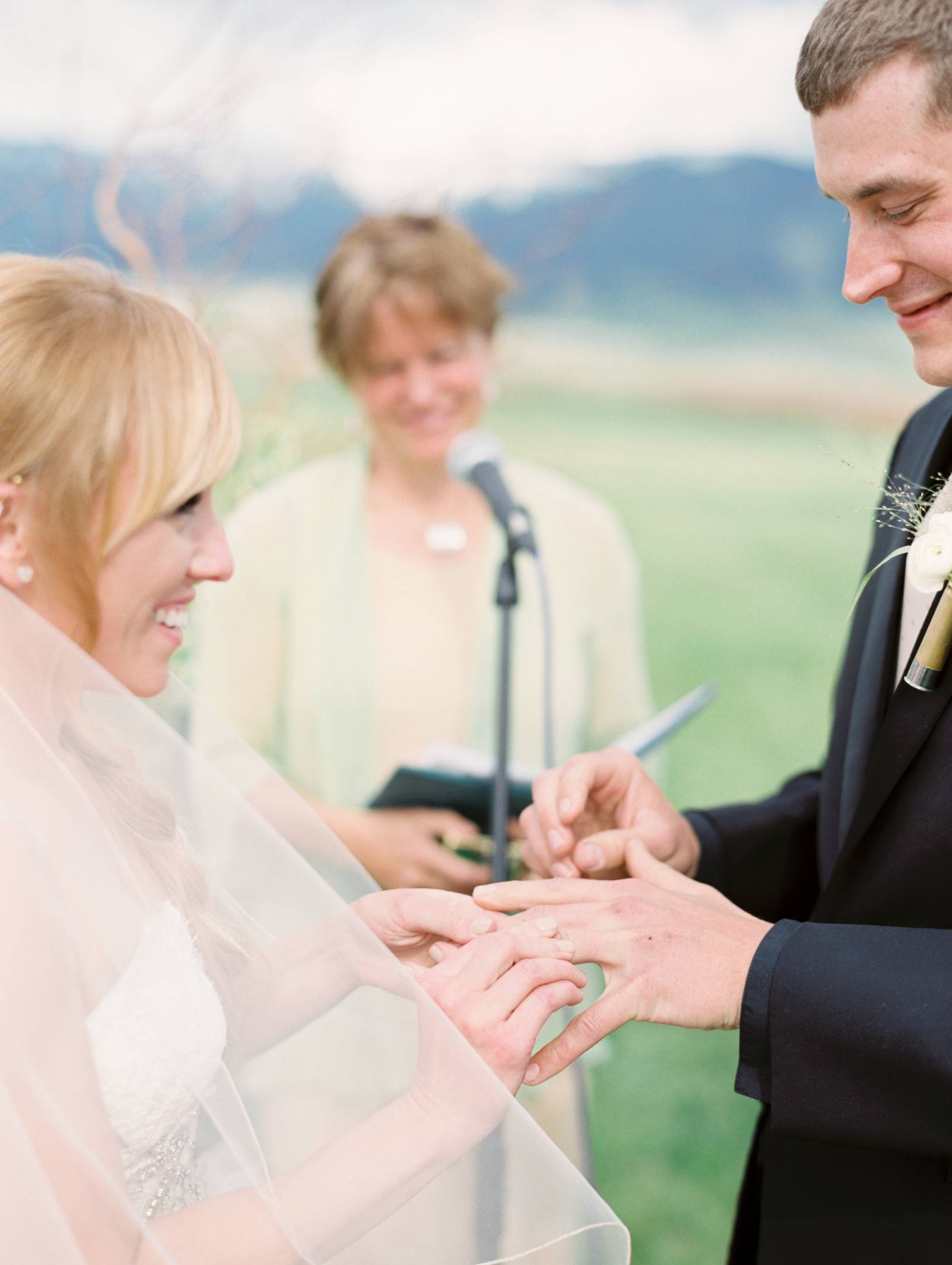 Montana mountain wedding ceremony | Big Yellow Barn wedding venue