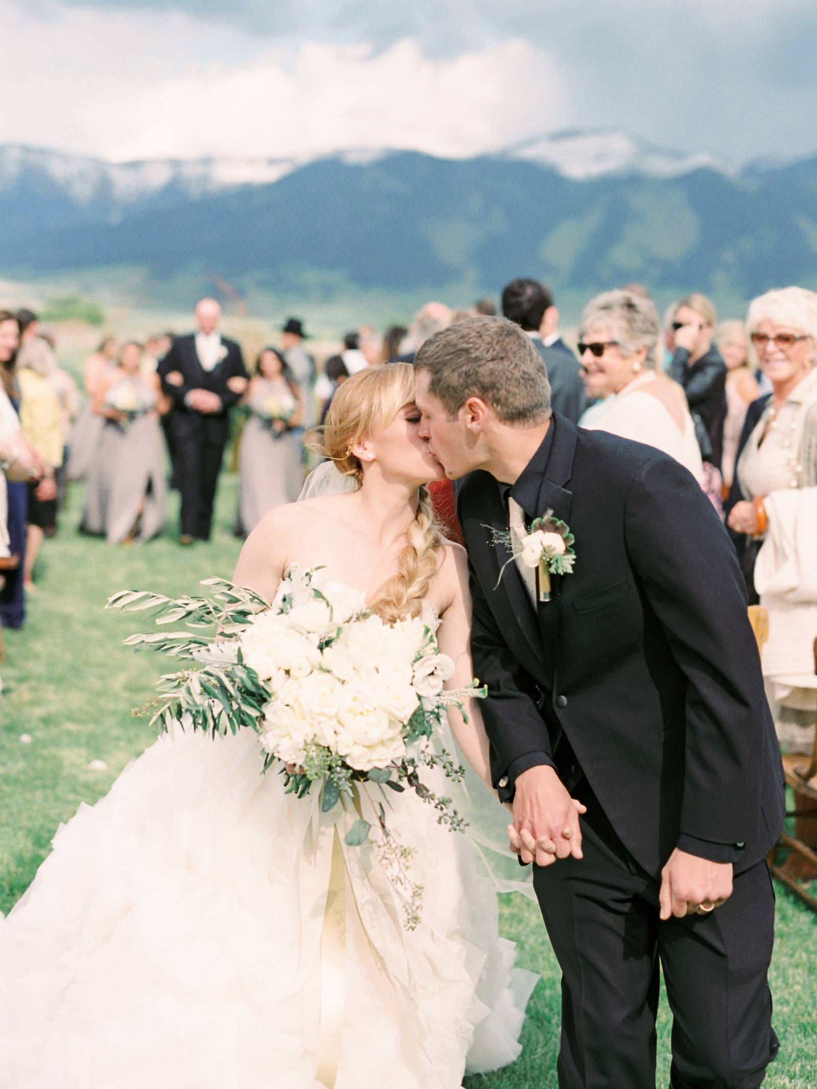 Montana mountain wedding ceremony | Big Yellow Barn wedding venue