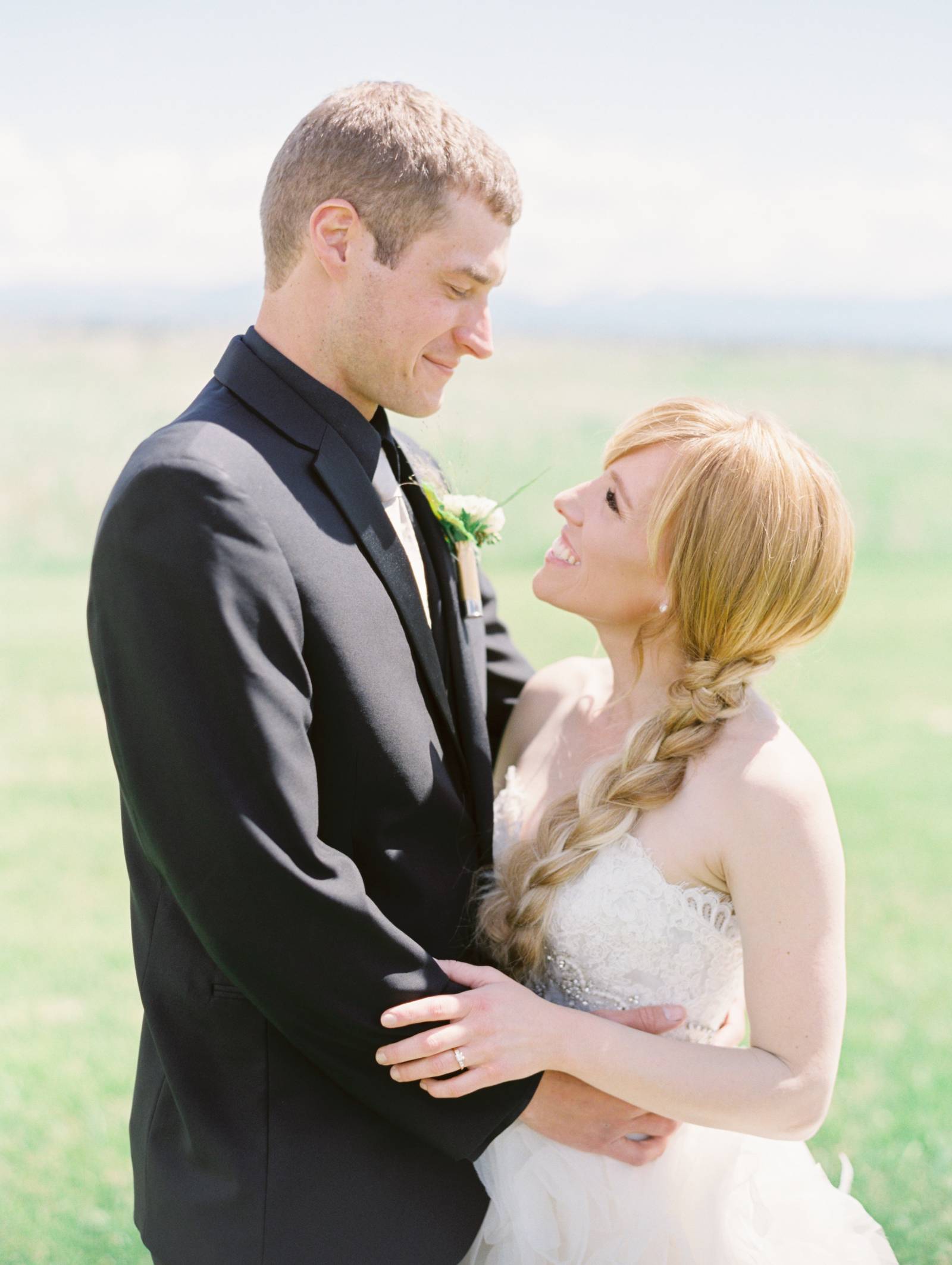 Montana wedding portrait of bride and groom | Big Yellow Barn