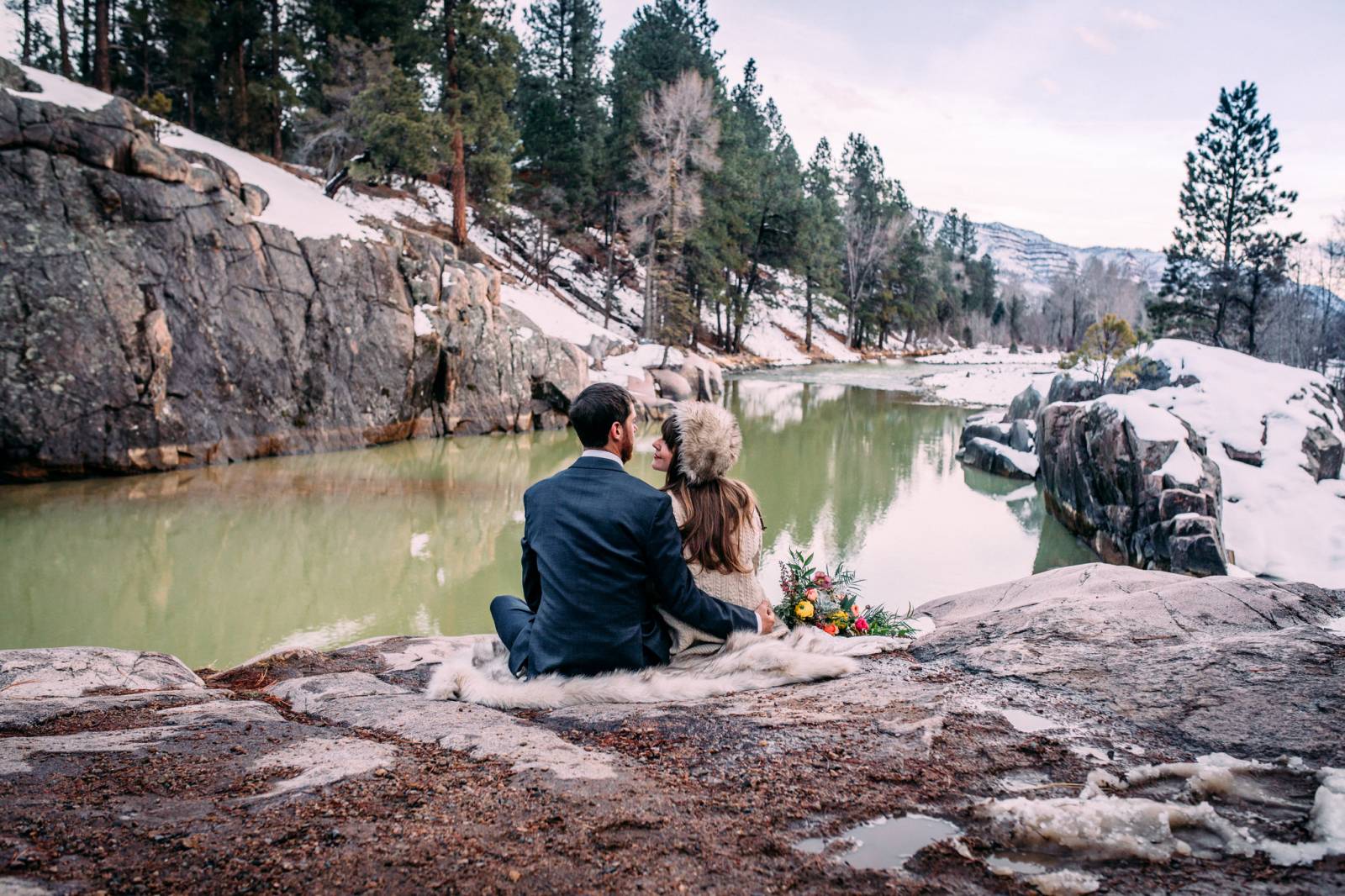 bride and groom in Emerald Isle Colorado | Rocky Mountain elopement