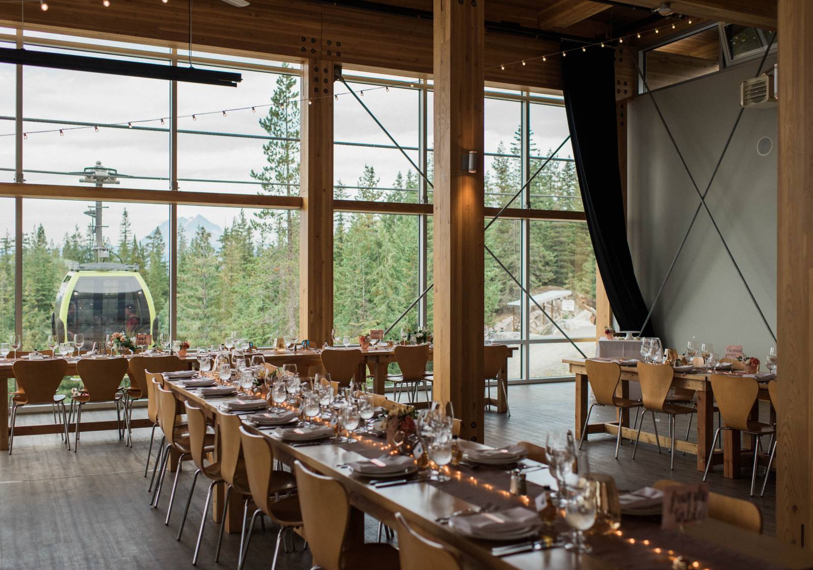 rustic British Columbia ski resort wedding reception