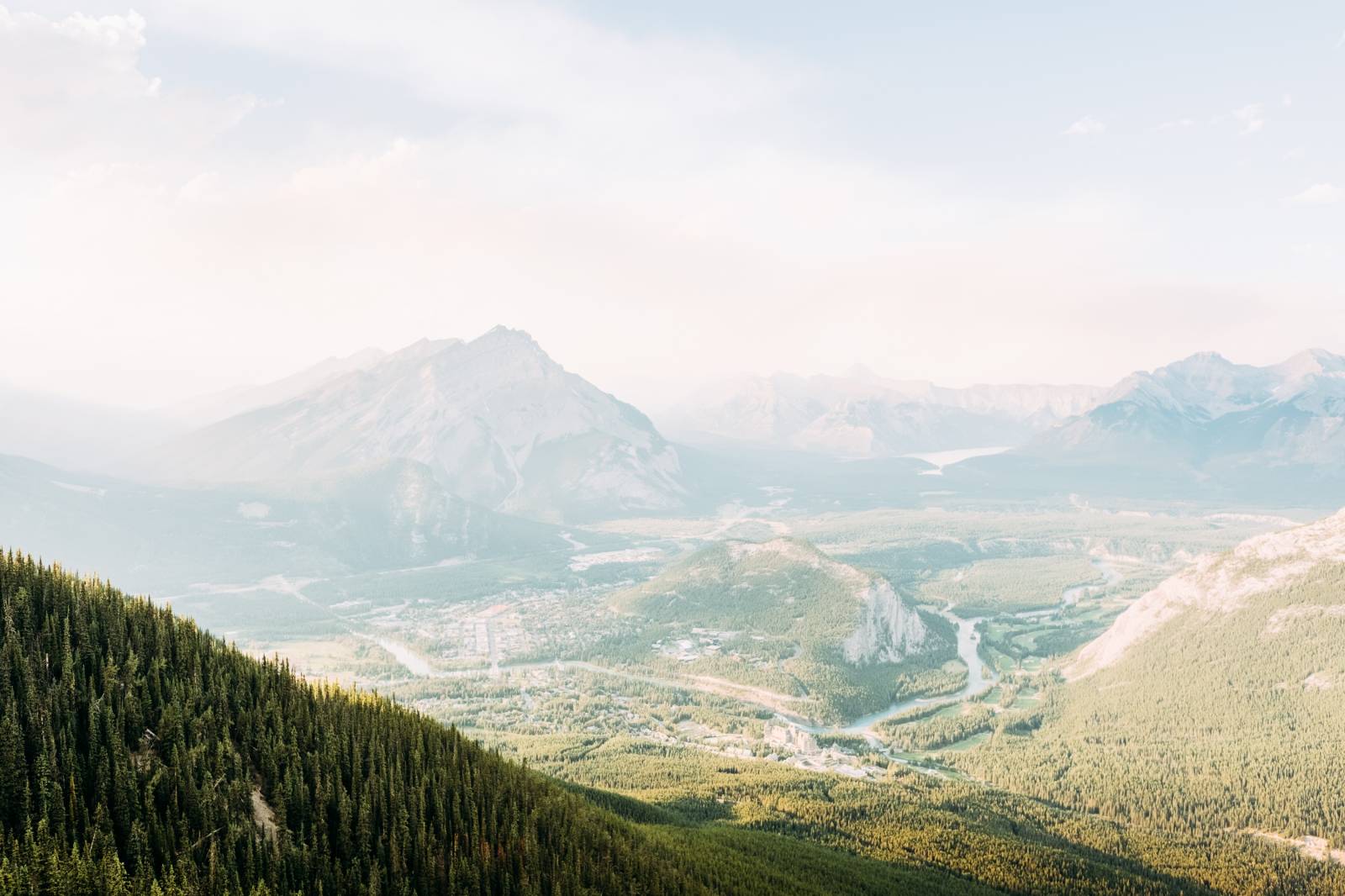 mountain top view from Sky Bistro in Banff
