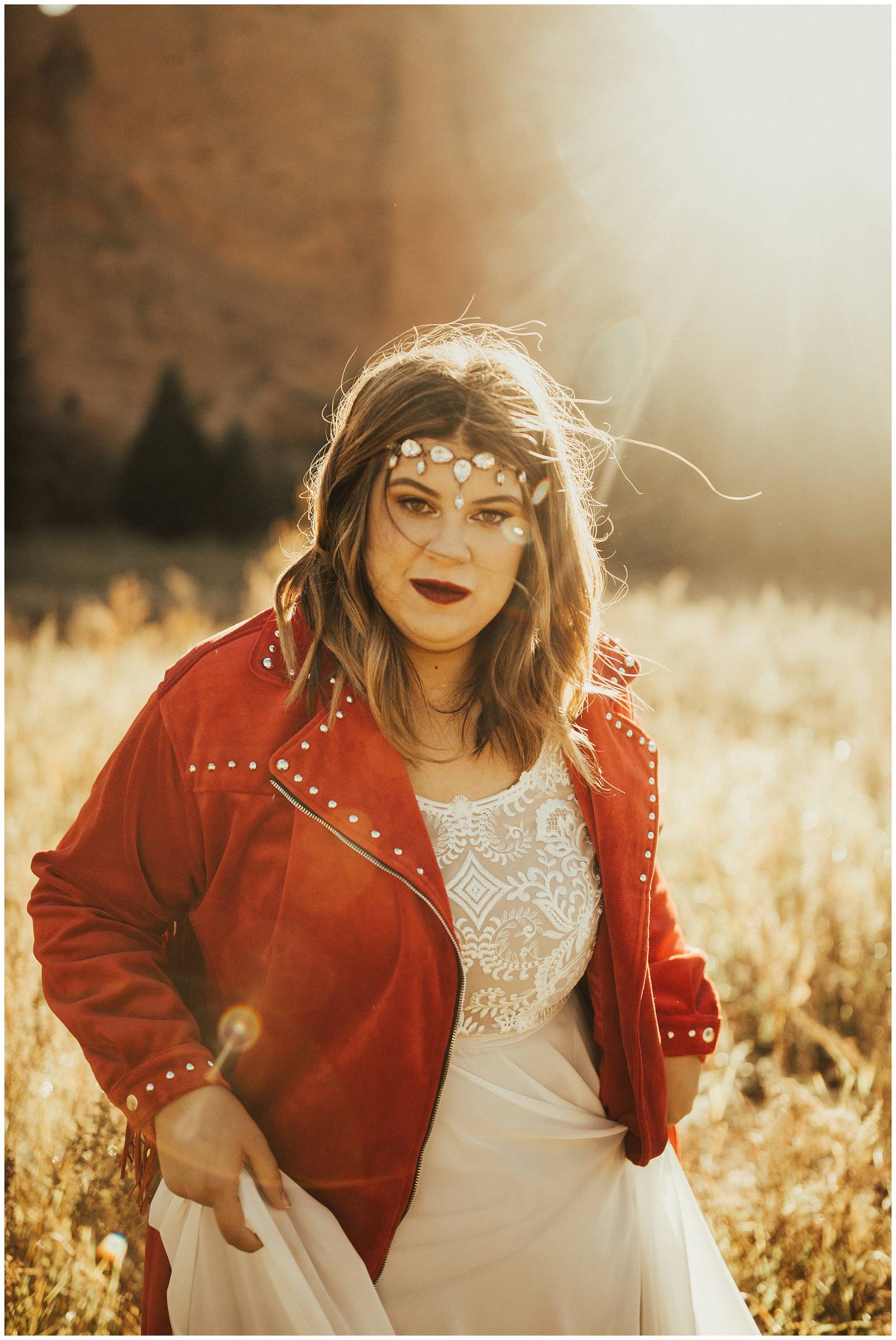 bohemian bridal portrait | outdoor inspiration | Garden of the Gods
