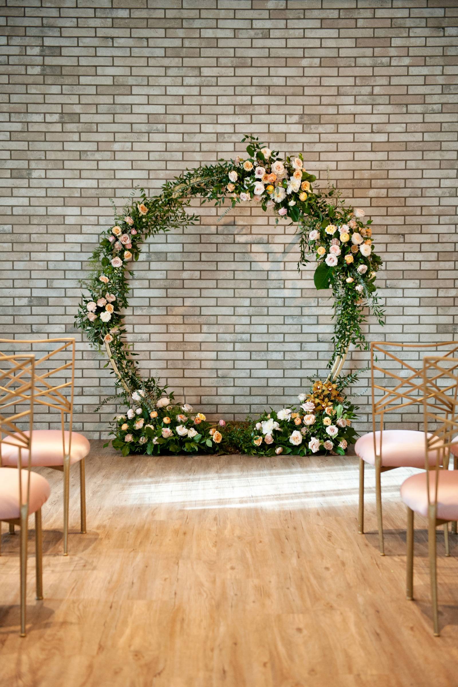 floral wedding ceremony arbor | indoor wedding inspiration