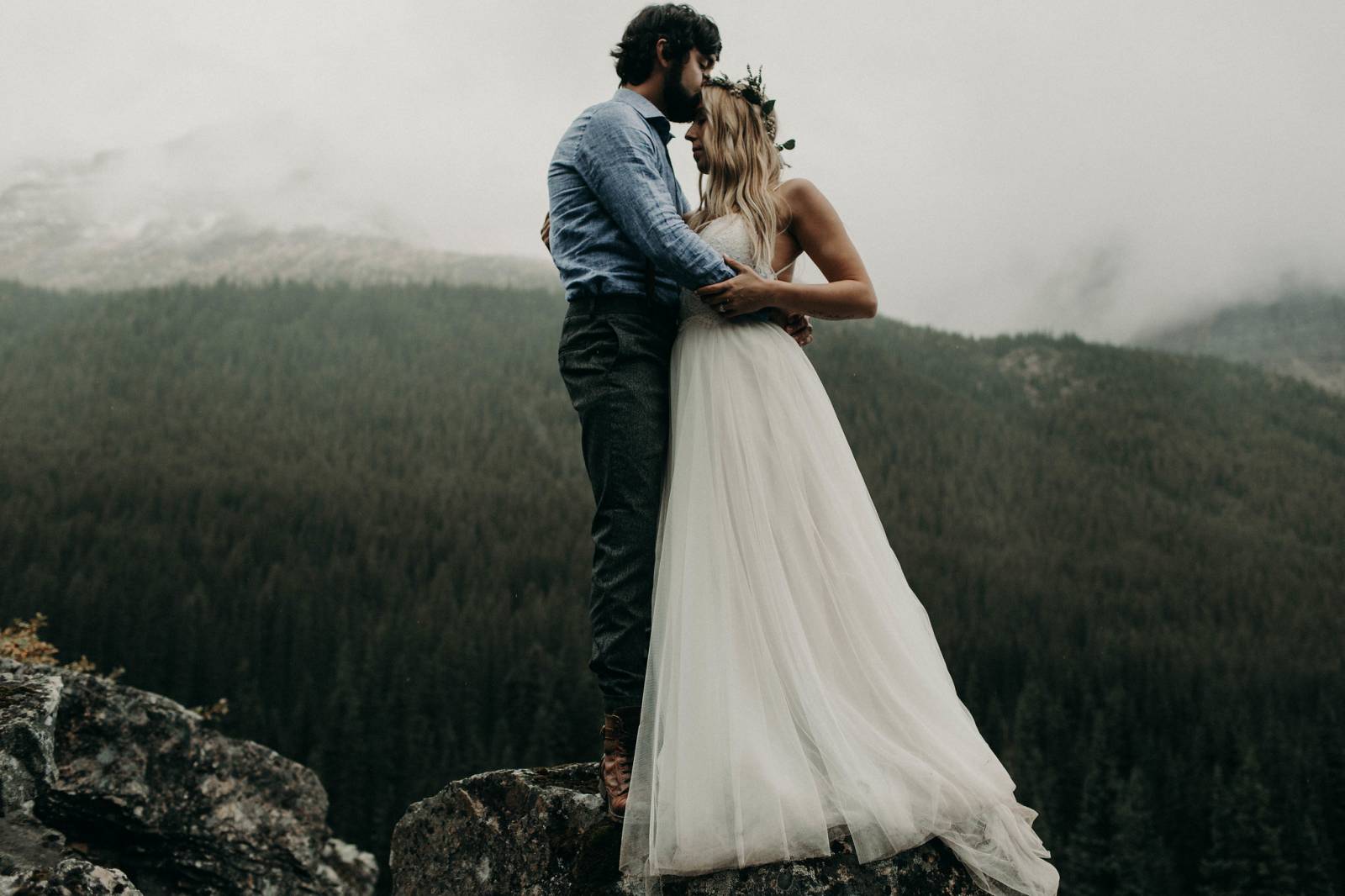 Banff lakeside elopement | romantic destination elopement