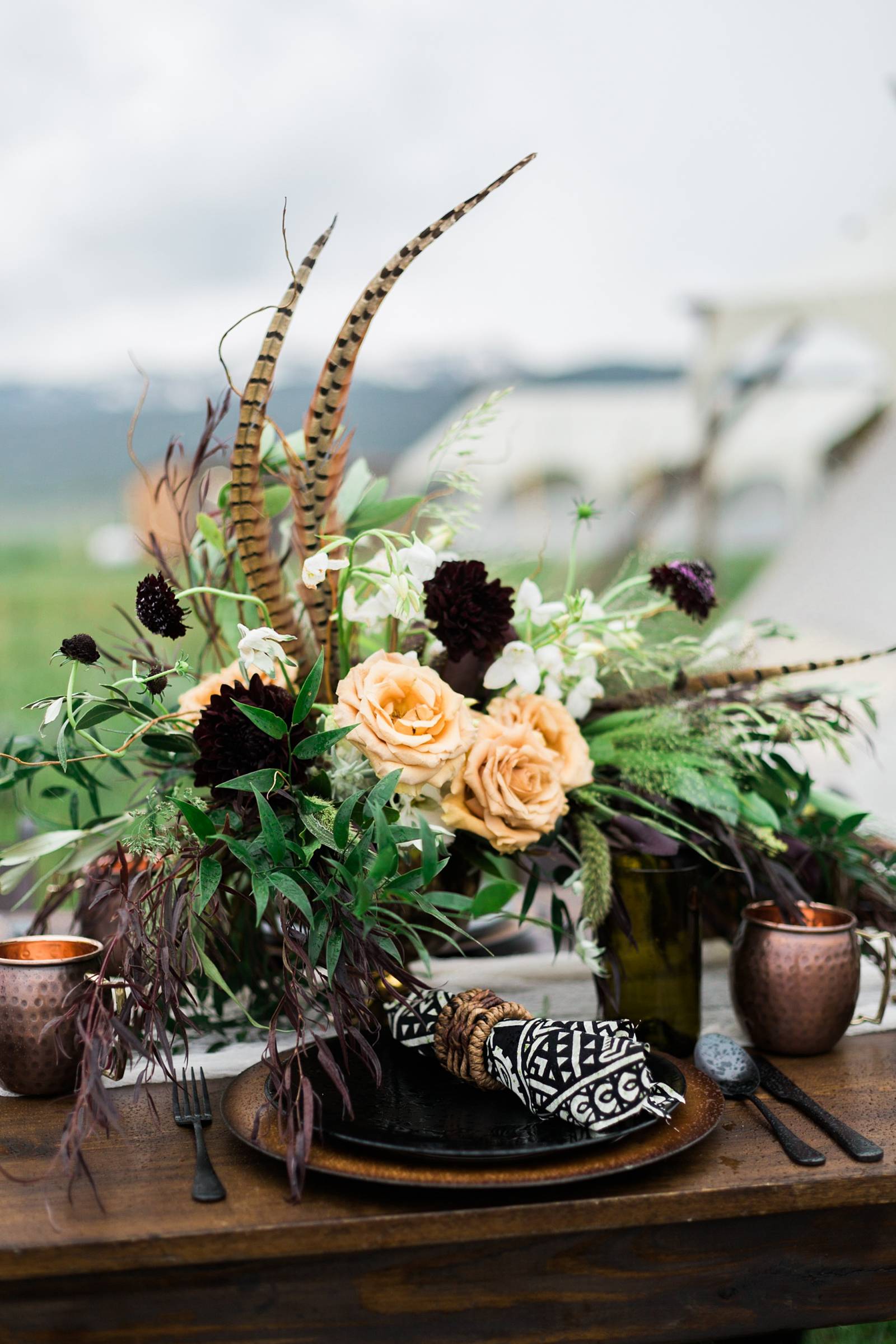 romantic safari wedding reception inspiration | Yellowstone Under Canvas | Montana wedding venue