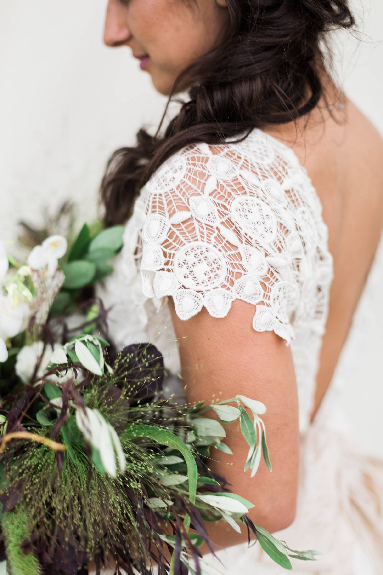 lace wedding dress details