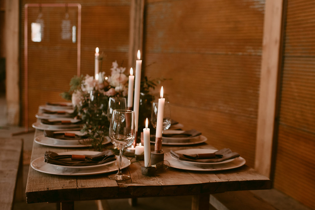 copper wedding decor inspiration | wedding planned and styled by Champagne & Linen