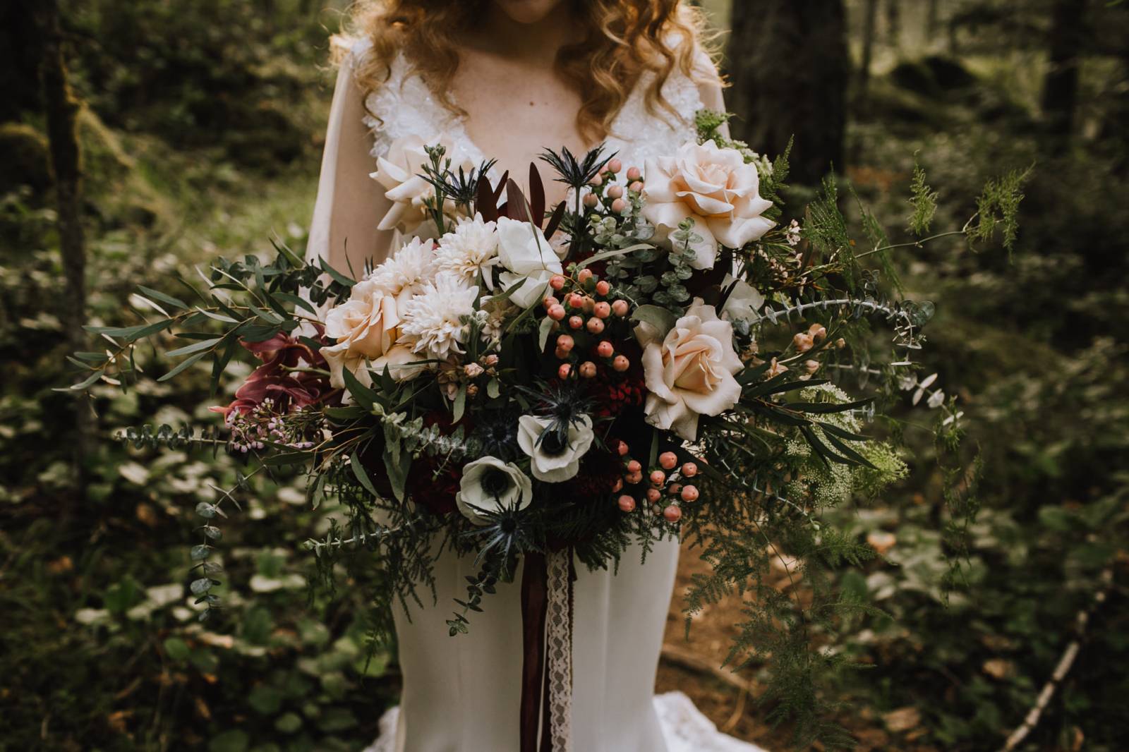 romantic wedding bouquet by Cook Street Greenery