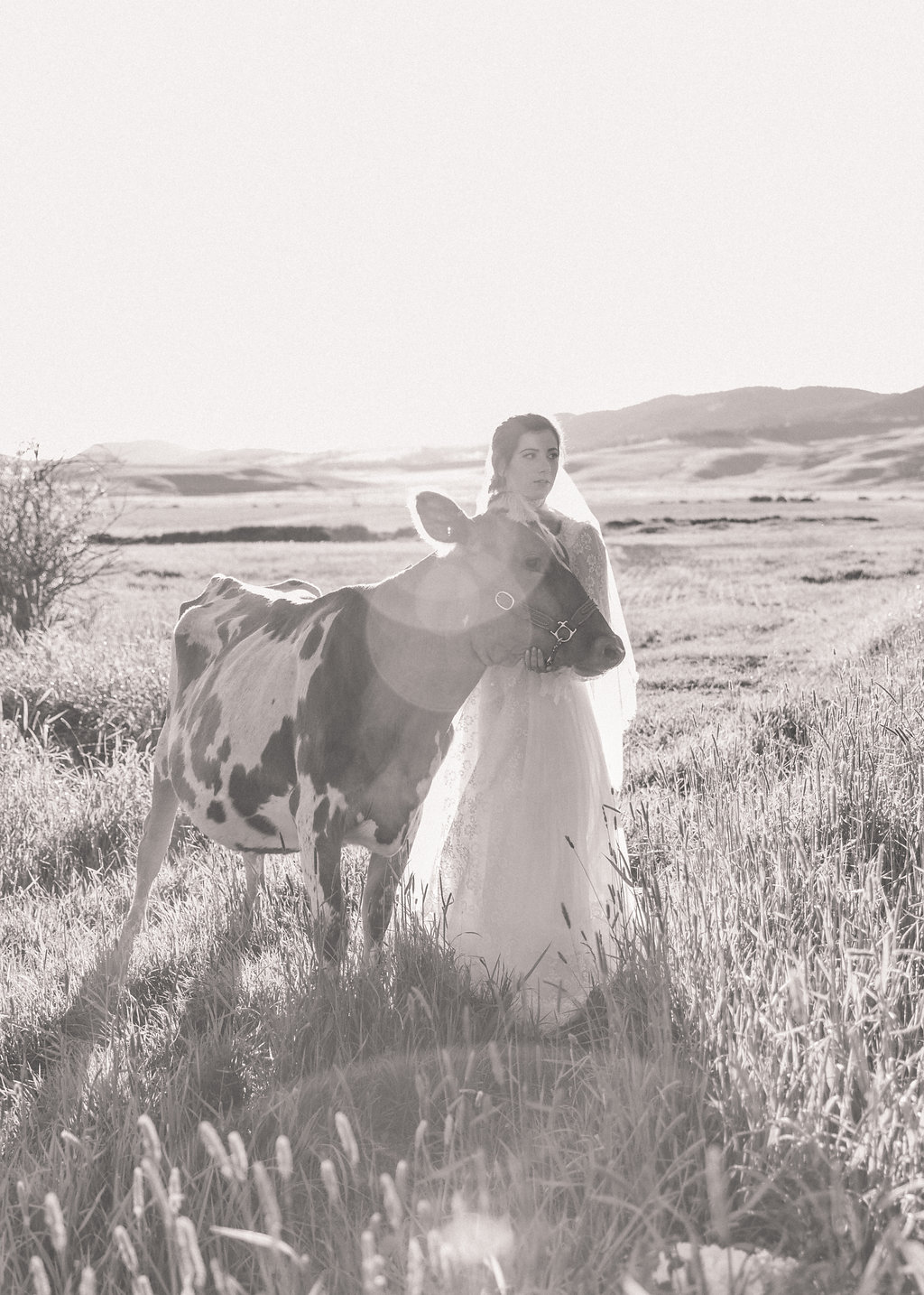 Montana farm wedding inspiration | Montana ethereal bridal portraits captured by wedding photographe
