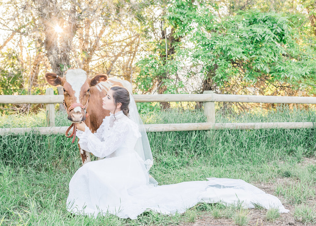 Montana farm wedding inspiration | Montana ethereal bridal portraits captured by wedding photographe