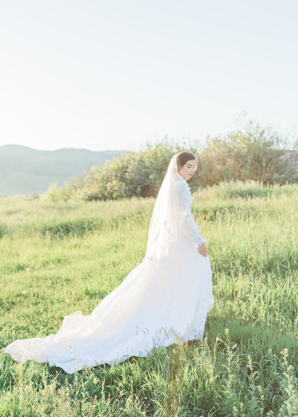 Montana farm wedding inspiration | Montana ethereal bridal portraits captured by wedding photographe