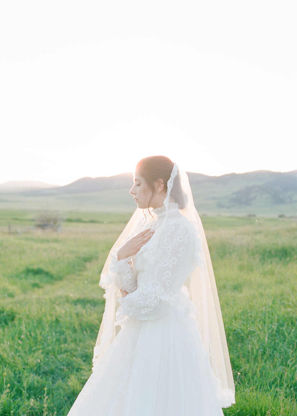 bride veil inspiration | Montana ethereal bridal portraits captured by wedding photographer KC Kreit