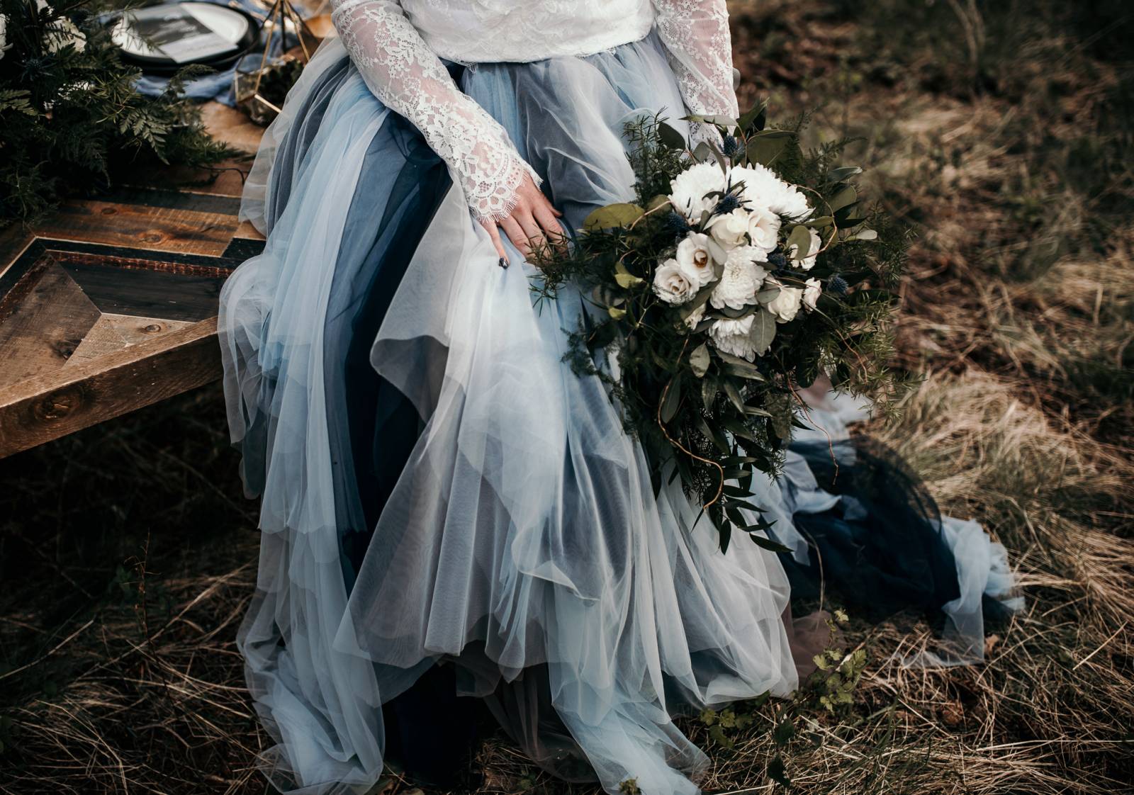 woodsy Idaho outdoor elopement inspiration | wedding dress inspiration
