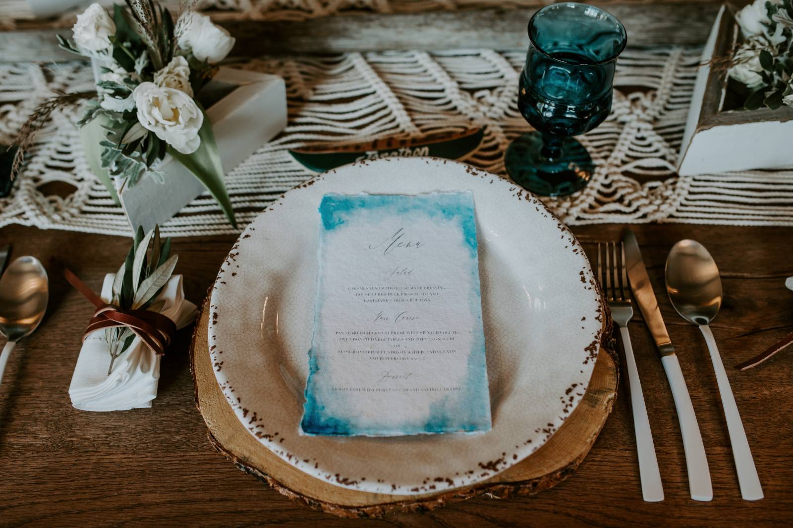 vintage wedding inspiration at Creekside Villa in Canmore | place settings