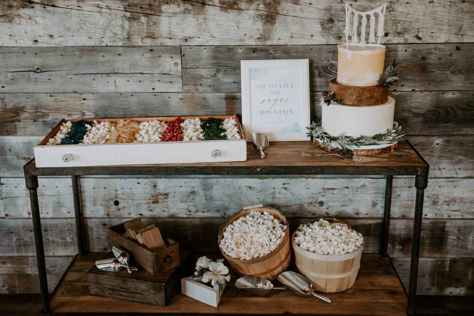 vintage wedding inspiration at Creekside Villa in Canmore | candy bar