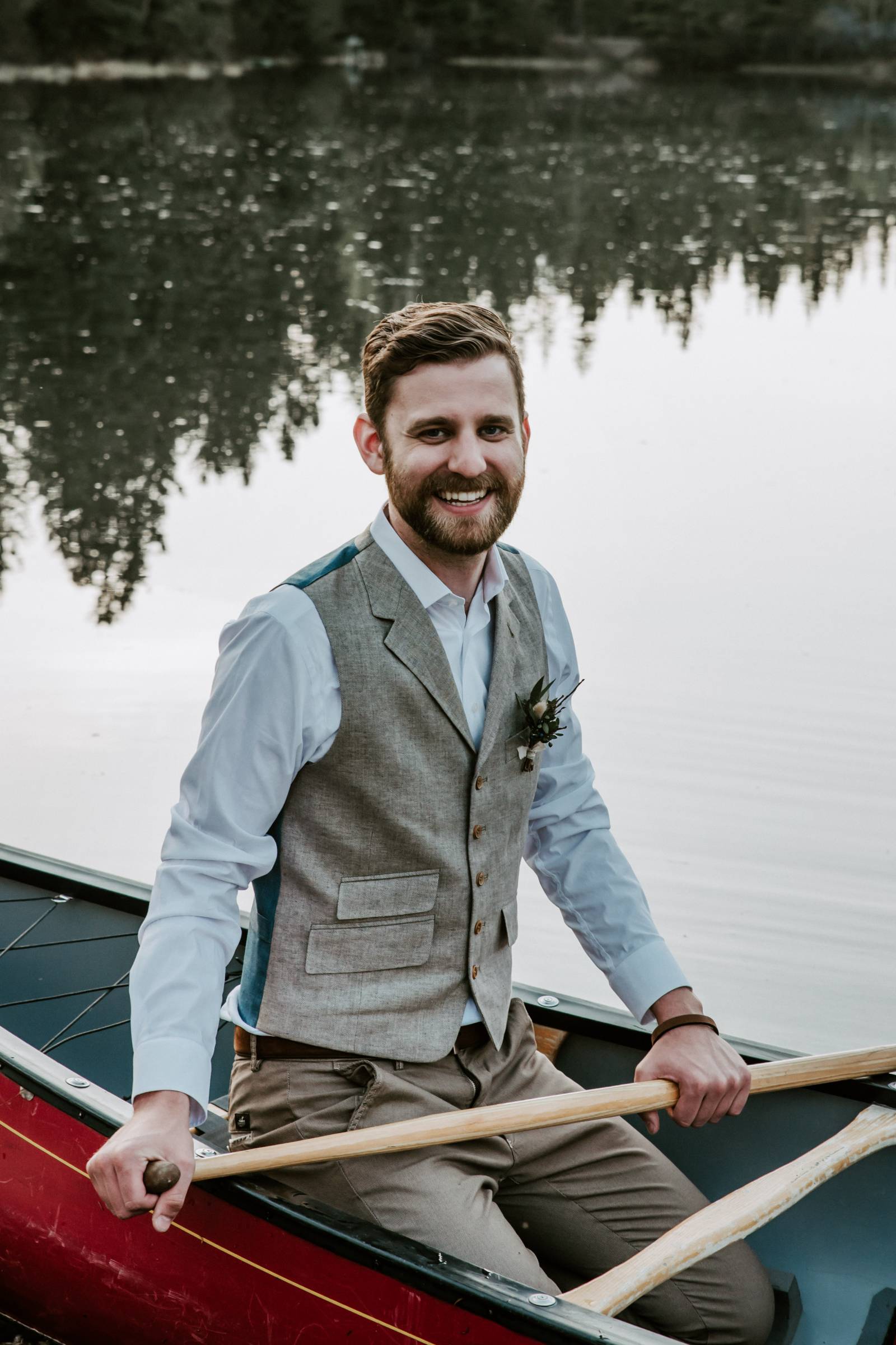 vintage wedding inspiration at Creekside Villa in Canmore | groom style