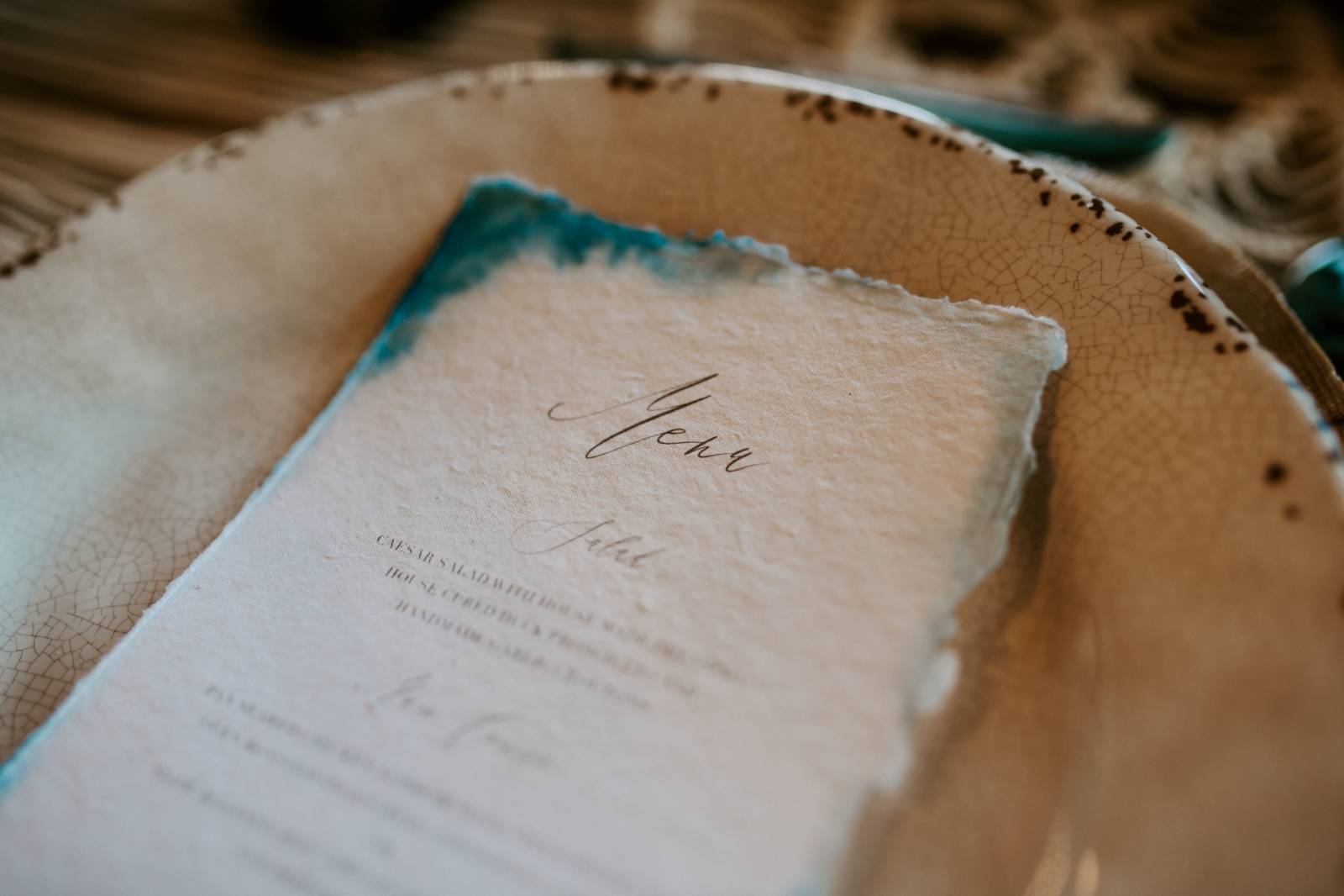 vintage wedding inspiration at Creekside Villa in Canmore | place setting