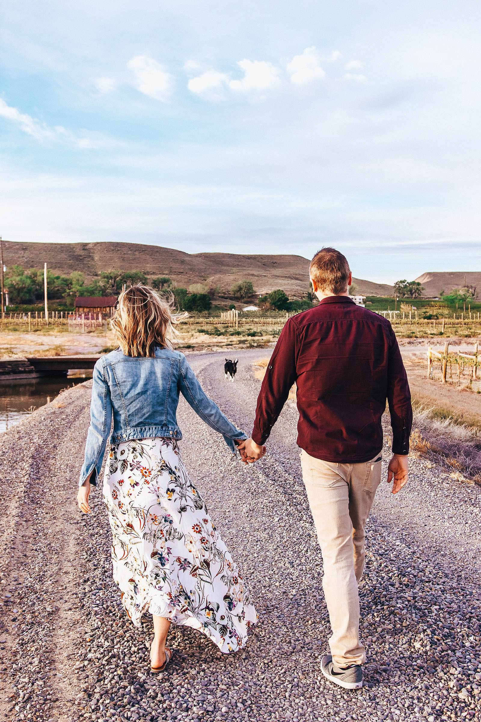 engagement photo session with dog captured by Grand Junction Wedding Photographer, Carved Tree Photo