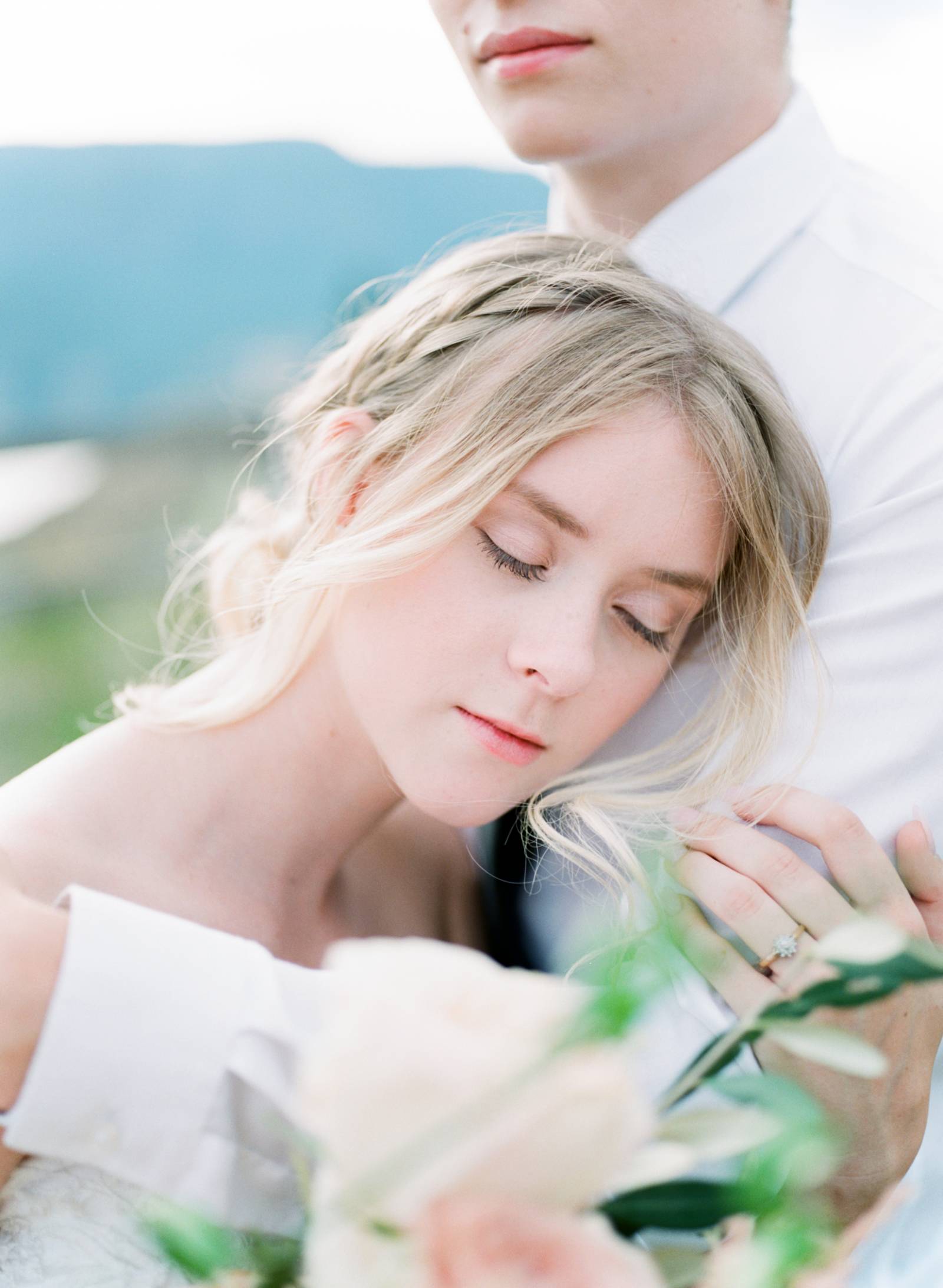 summer bridal inspiration | bride wearing wedding dress designed by Lillian Wild Bridal | bride and