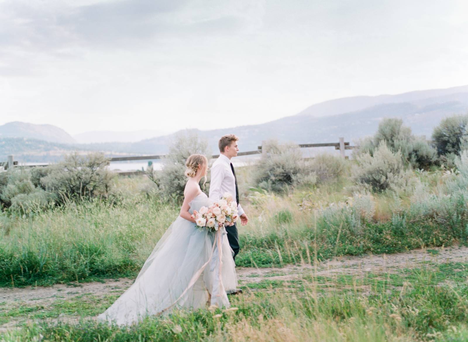 summer bridal inspiration | bride wearing wedding dress designed by Lillian Wild Bridal | bride and