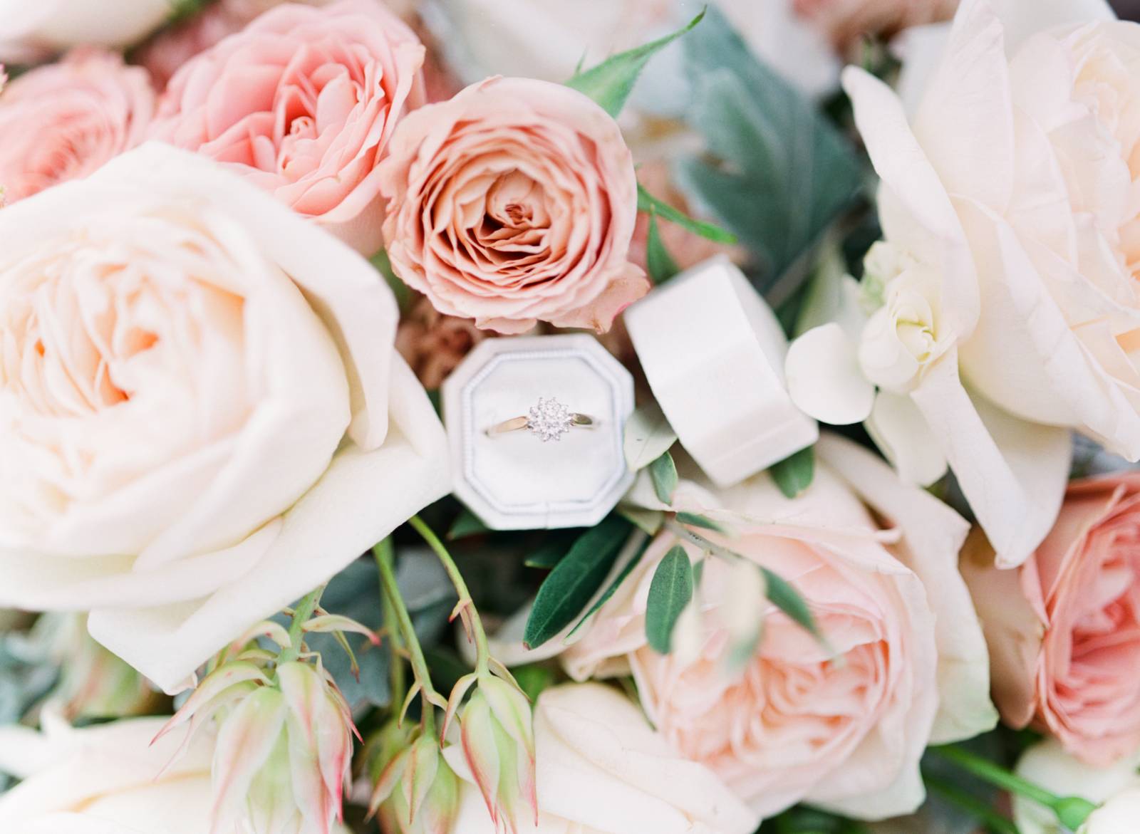 summer bridal inspiration | bride wearing wedding dress designed by Lillian Wild Bridal | ring inspi
