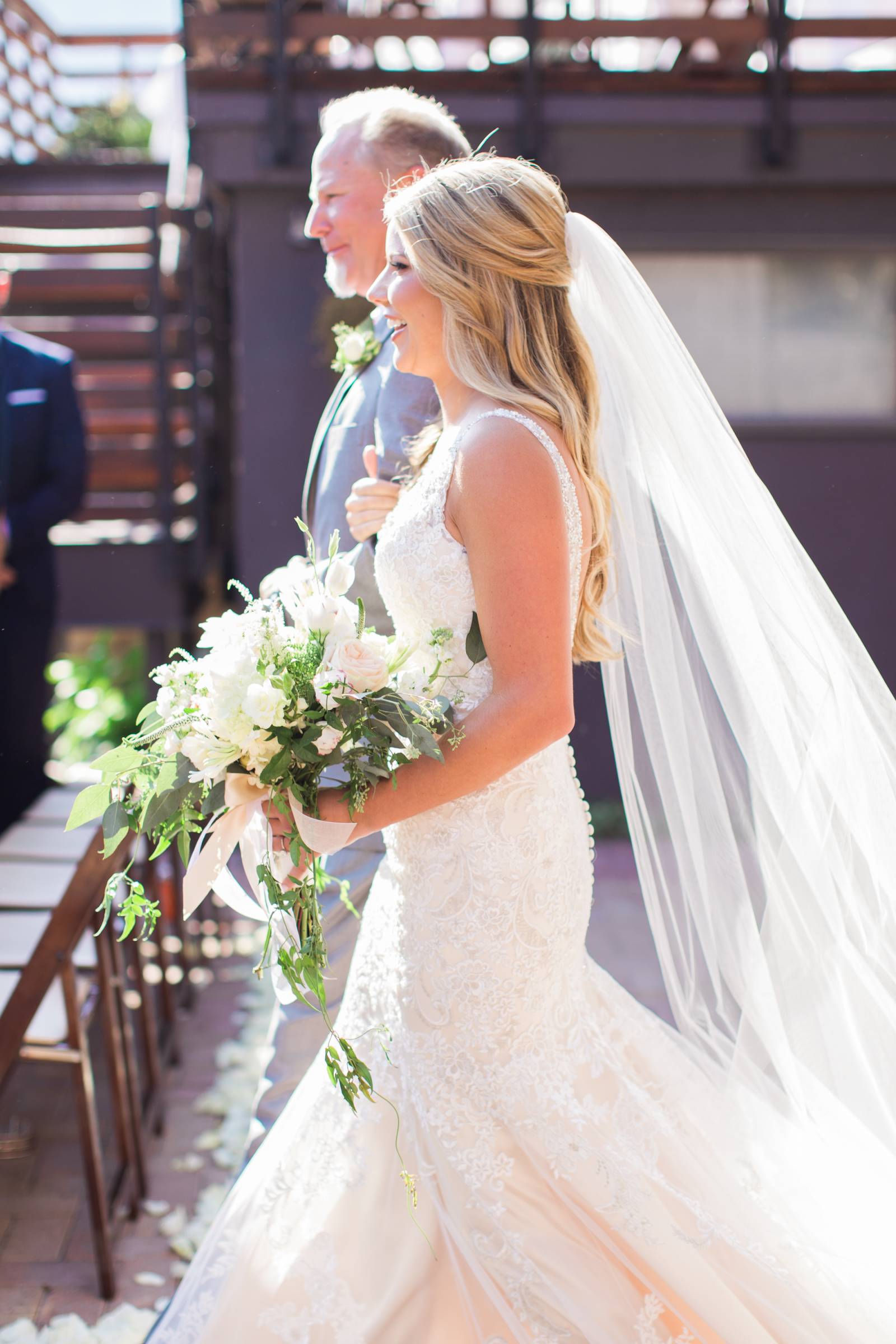 Alta Lodge | Utah Destination Wedding | bride walking down aisle