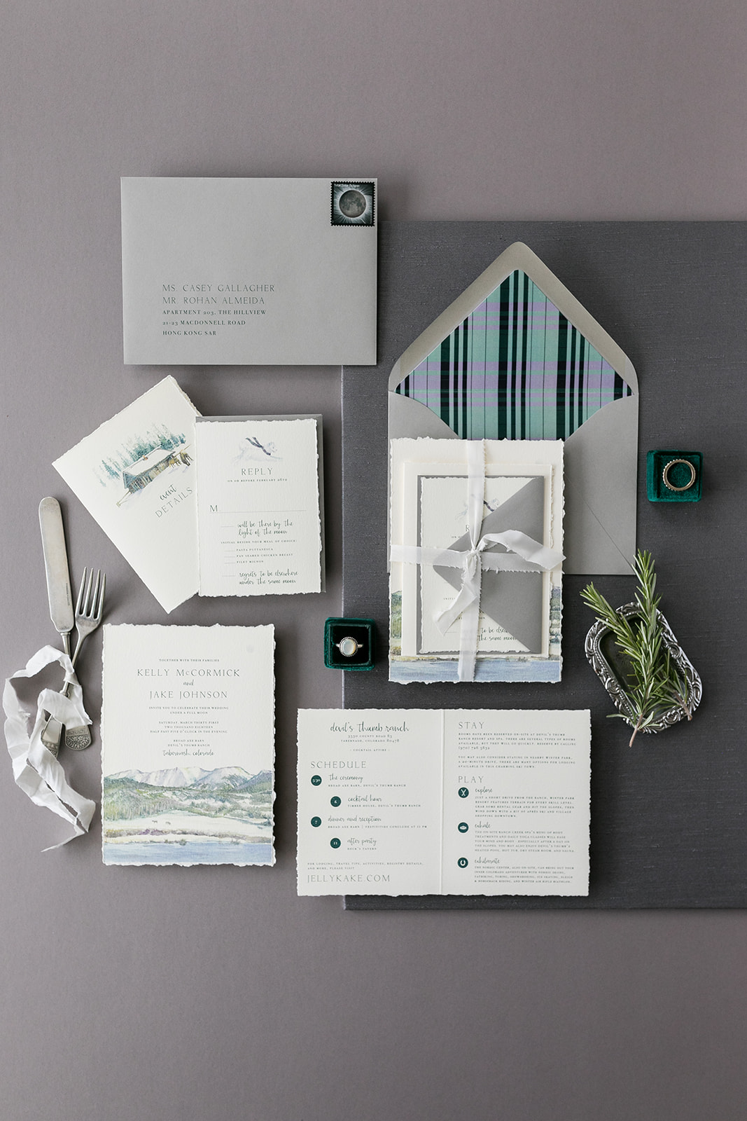 invites | Devil's Thumb Ranch wedding inspiration | Rocky Mountain Wedding