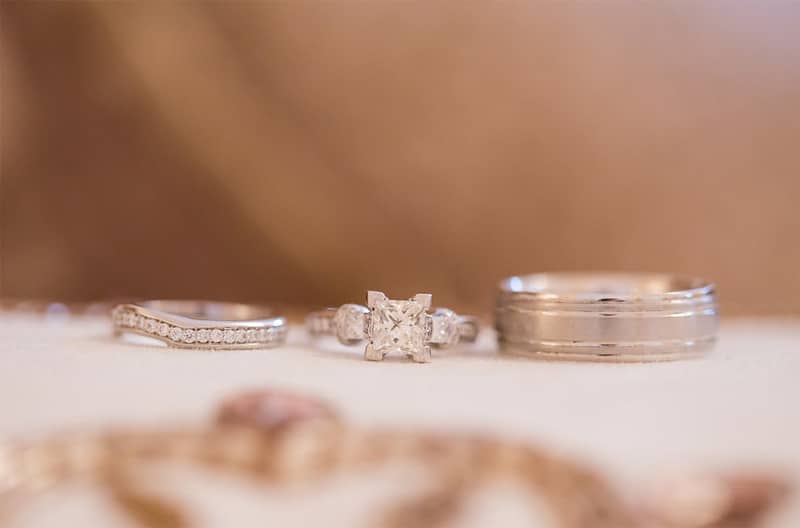 engagement and wedding rings