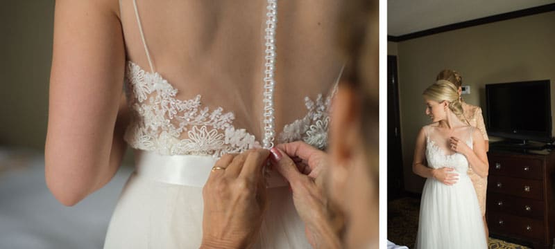 buttoning bridal gown
