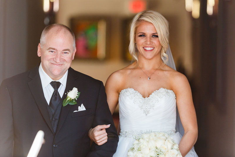 bride walking with father down the aisle