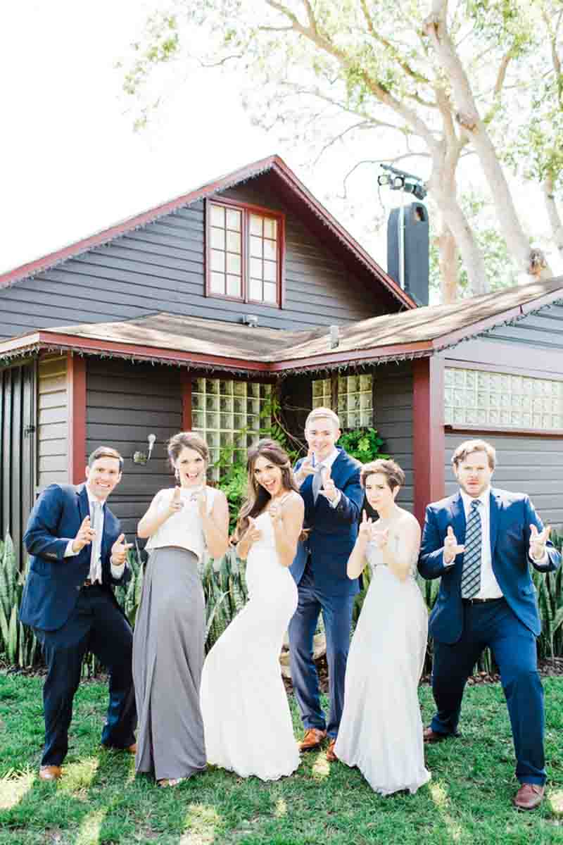 wedding party being silly