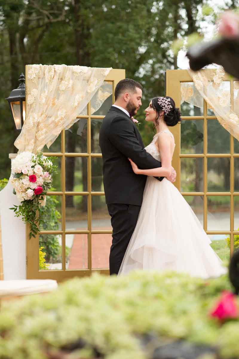 couple looking at each other for French inspiration shoot