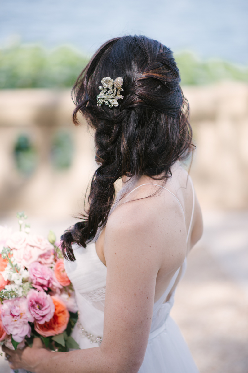 side braid bridal hairstyle