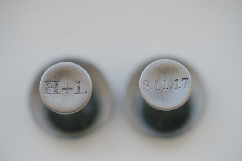 cuff links with wedding date engraved on them