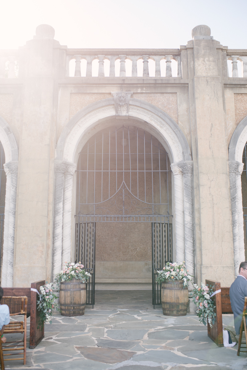 ceremony space for Loggia at Lake Mirror wedding