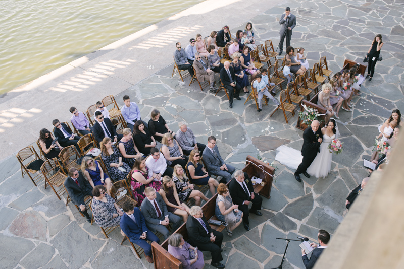 birdseye view of wedding ceremony