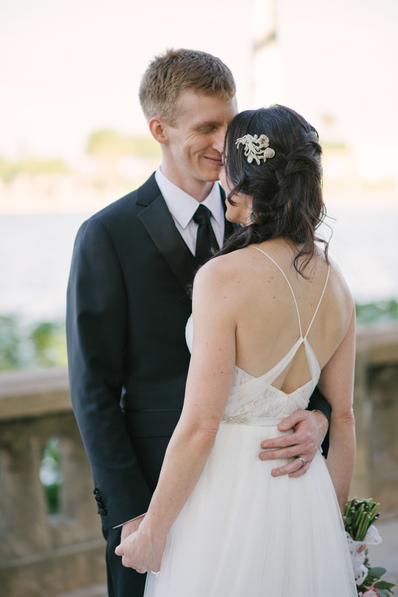 back of wedding gown