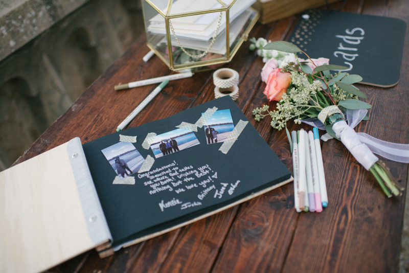scrapbook guestbook on farm table