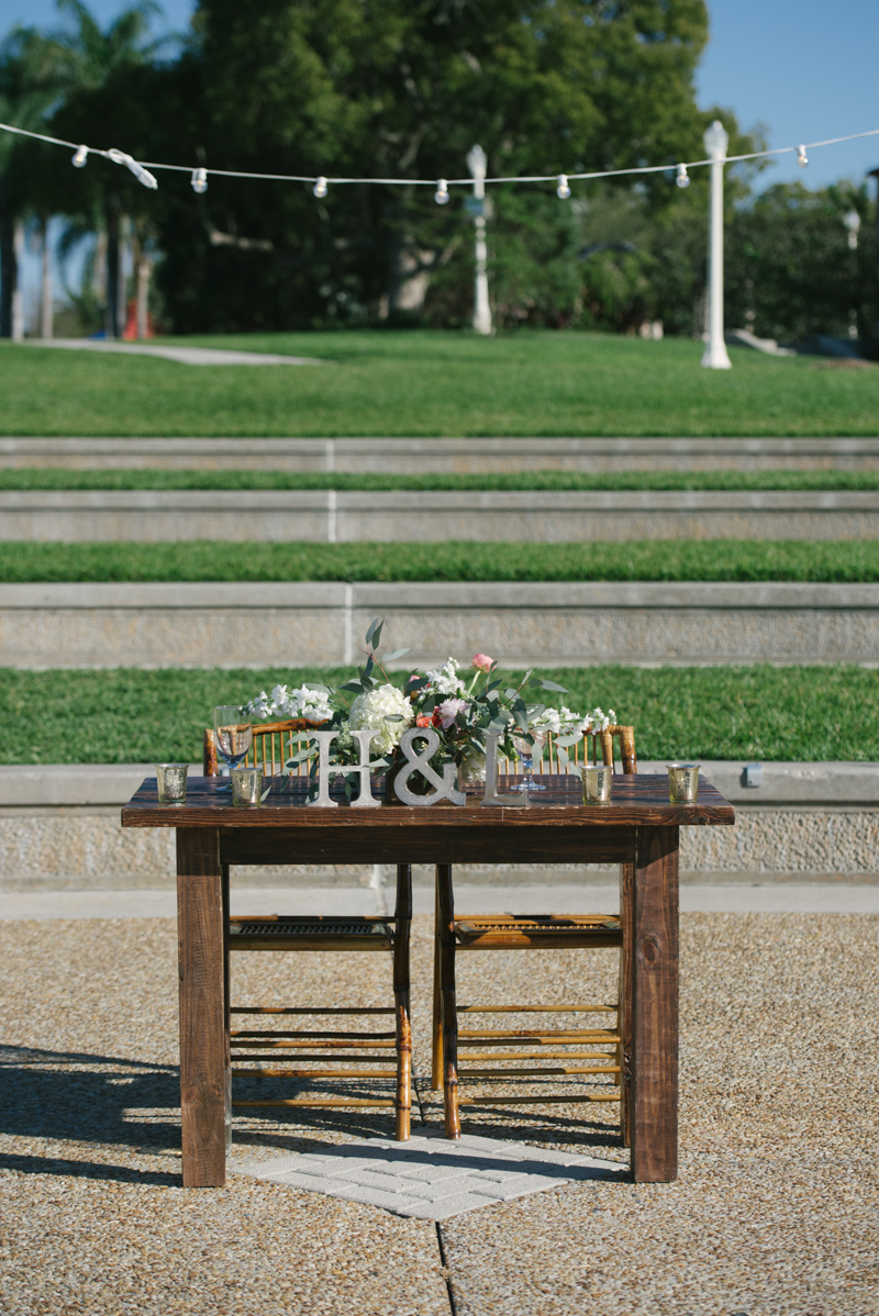 sweetheart farm table with couples initials