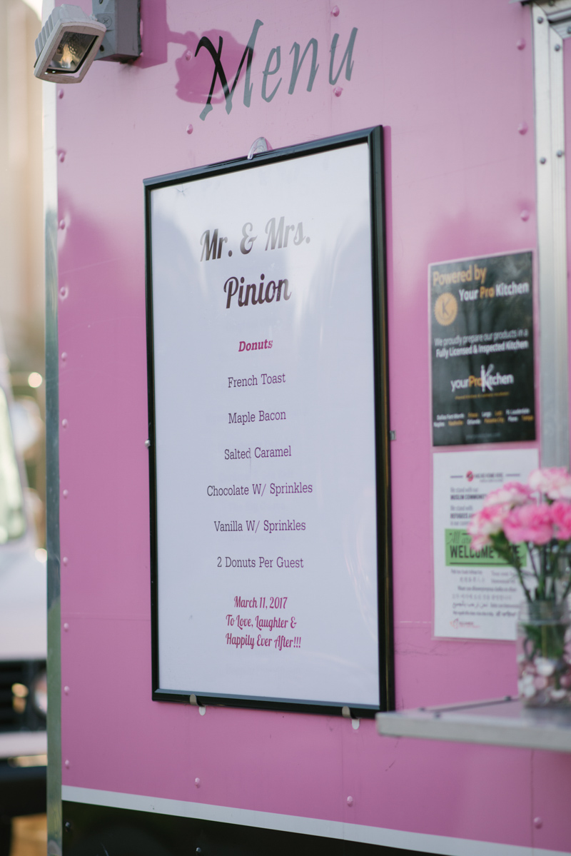 donut food truck at wedding