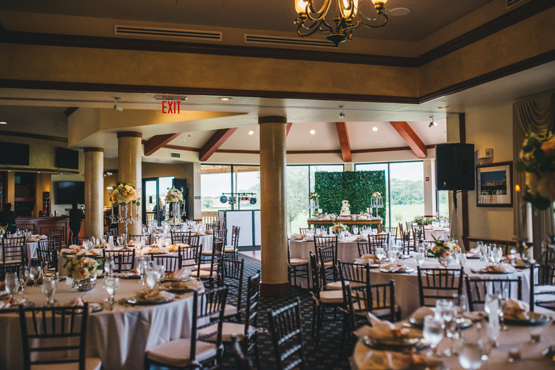 reception space at for Eagle Creek Golf Club wedding