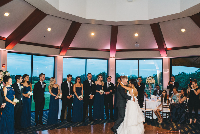 couple dancing in Rotunda for Eagle Creek Golf Club wedding