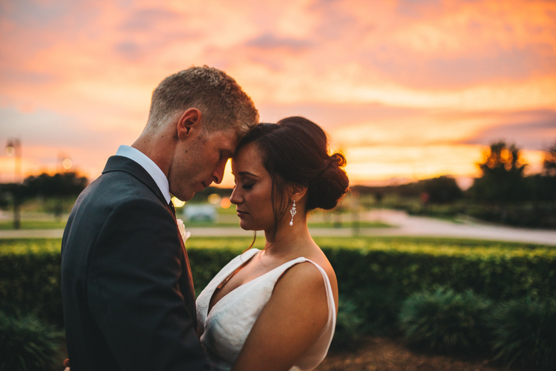 bride and groom for sunset photo by Rudy and Marta Photography