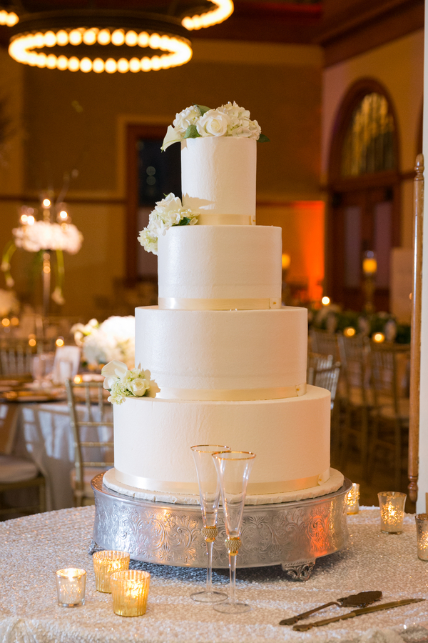 All white buttercream wedding cake