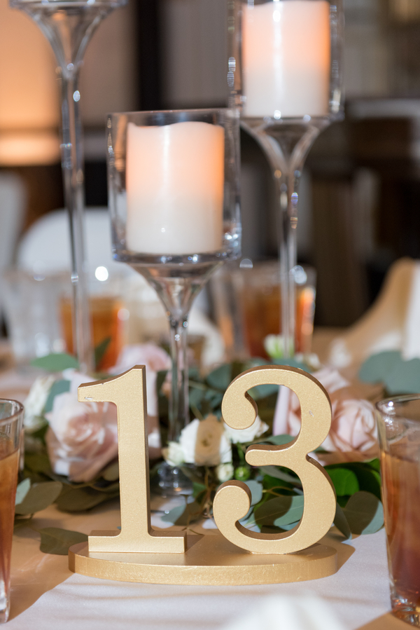 Gold wooden table numbers