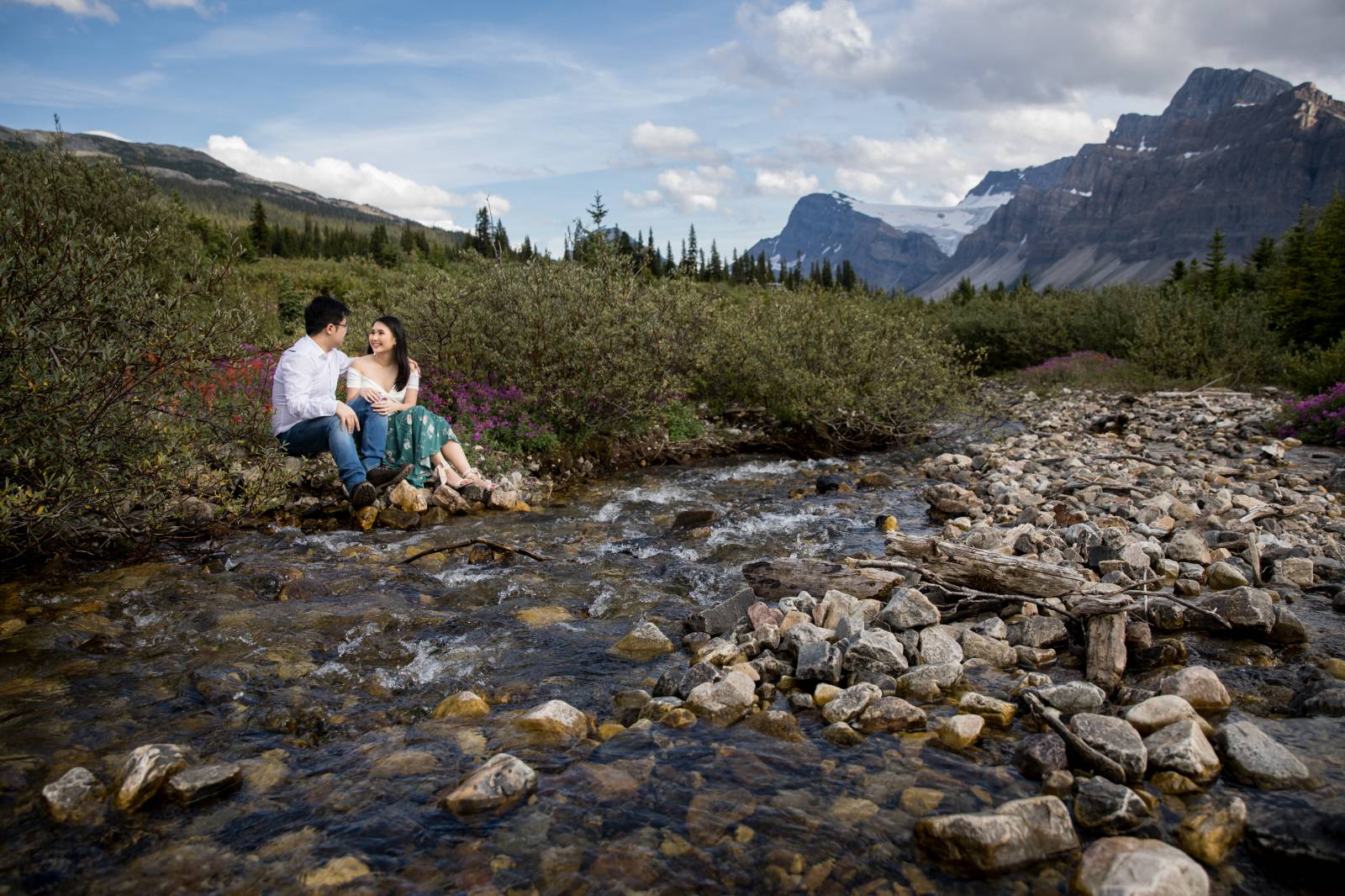 Peyto Lake Proposal, Banff Proposal Photographer, Banff engagement photographer, secret proposal, mo