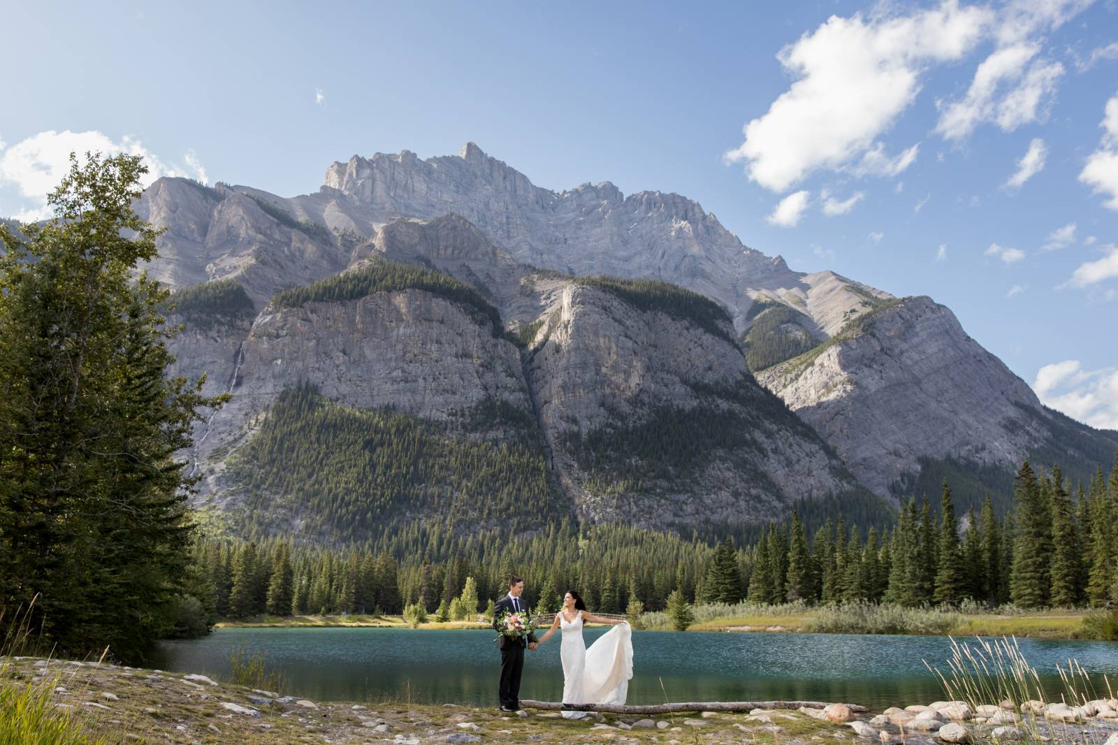 Cascade Ponds Banff, Wedding Photo location, Banff wedding and elopement photographer, Cascade Mount
