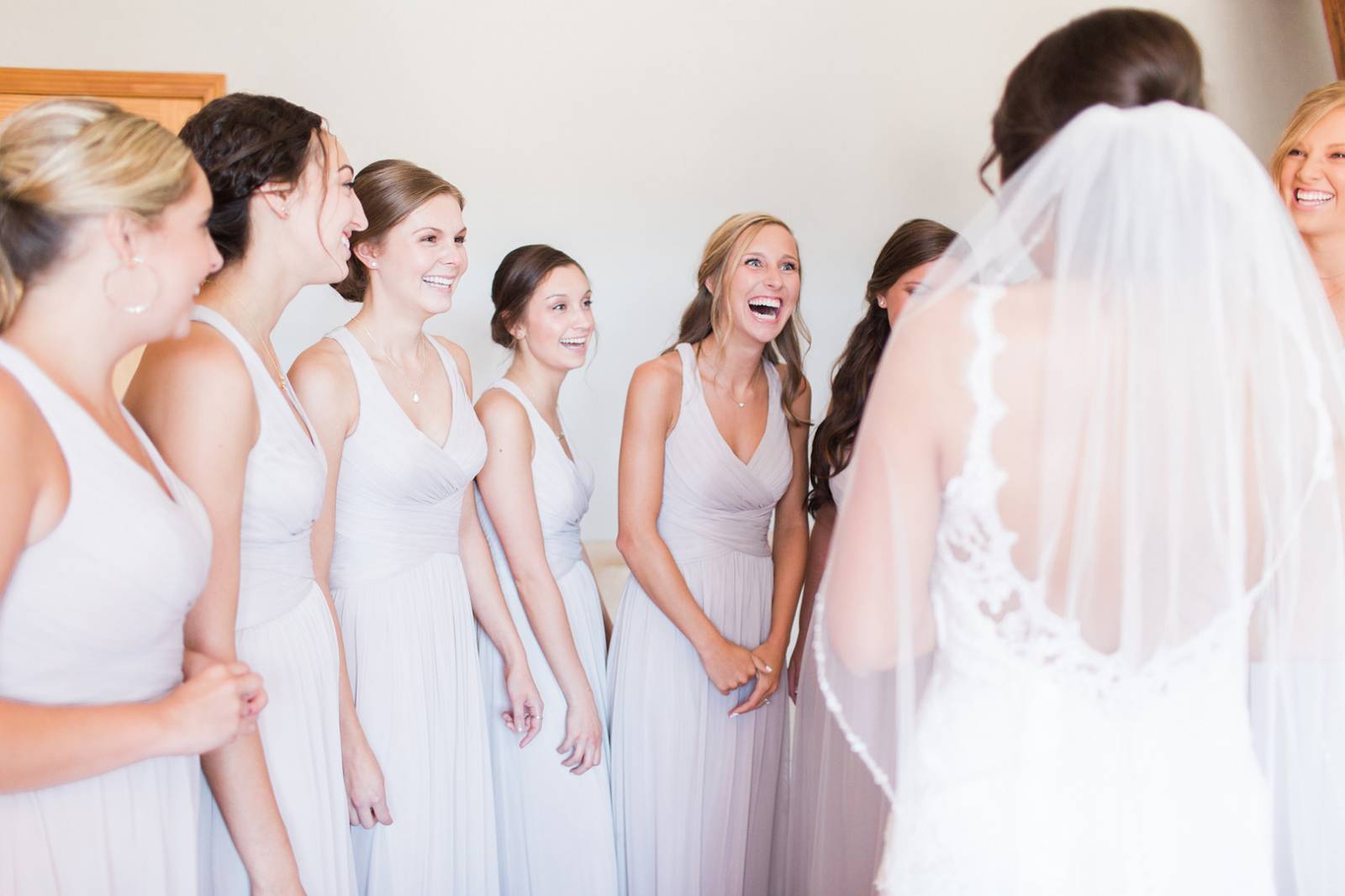 Neutral or nude colored bridesmaids dresses