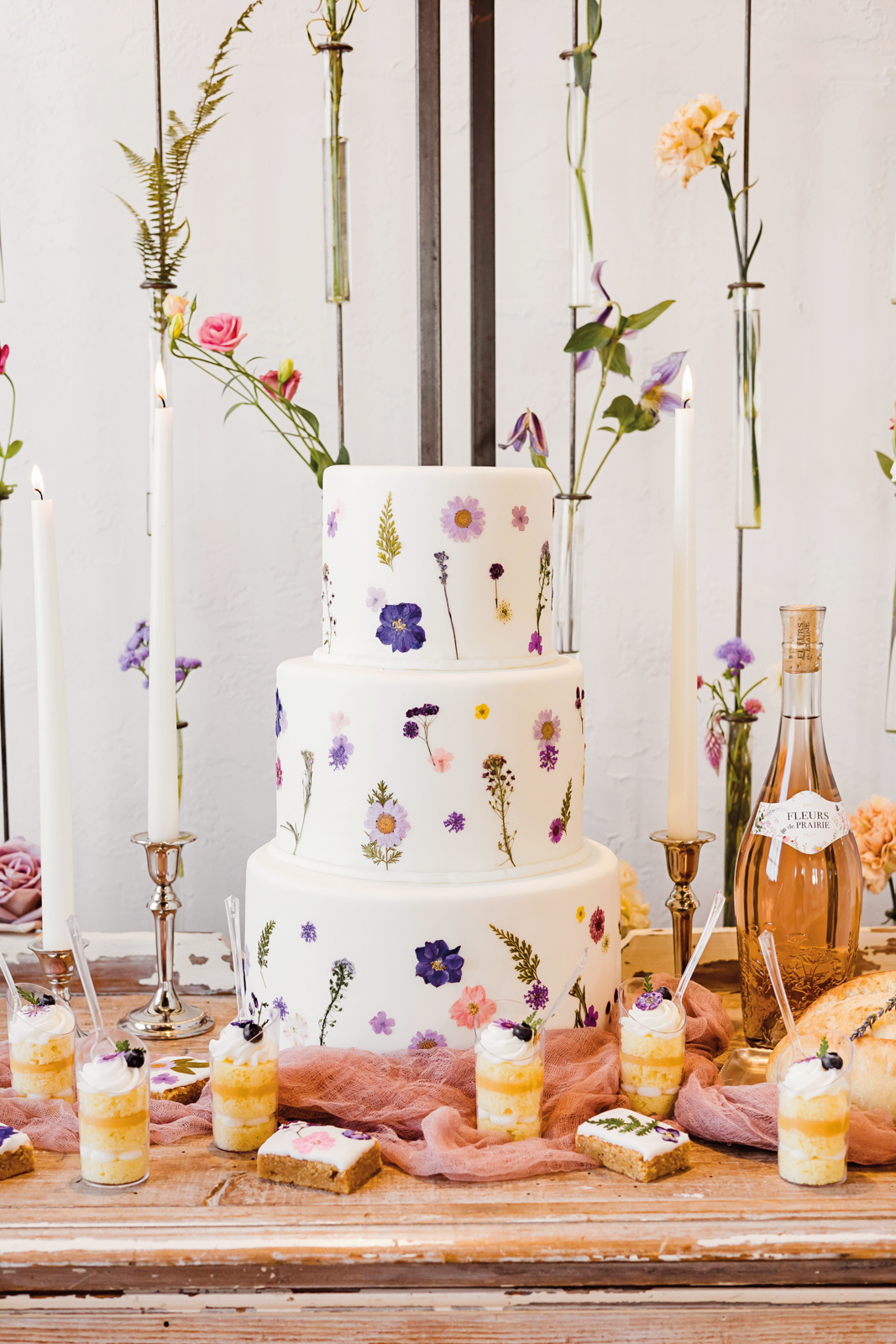 Pressed Floral Wedding Cake